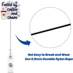 Fueled by Coffee and Chaos Funny Badge Reel | Retractable ID Card Badge Holder - Image 5