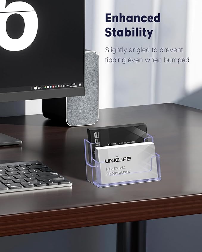 Uniclife 2 Pack Acrylic Business Card Holder - Image 6