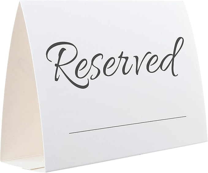 20 Pack Modern Reserved Table Sign by TOROS