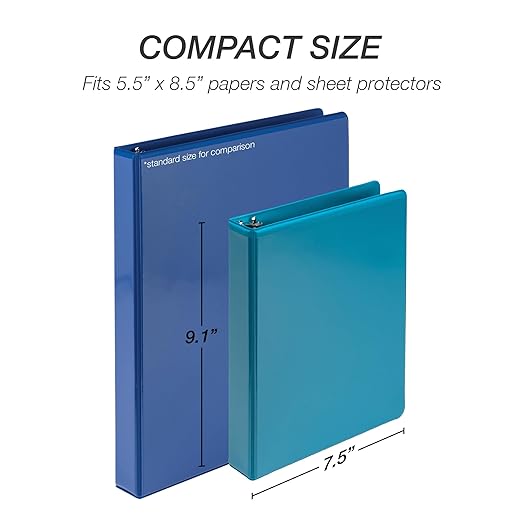 Samsill Economy 1 Inch Mini 3 Ring Binder, Made in The USA, 9.1” x 7.5” Round - Image 4
