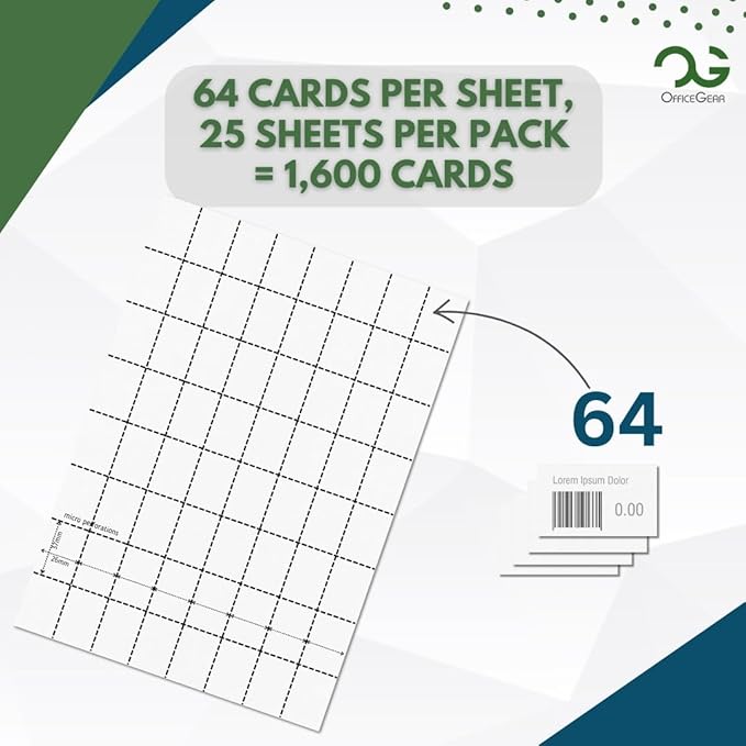 OfficeGear Shelf Edge Barcode Price Ticket Labels 64-up 37x26mm Custom - Image 3