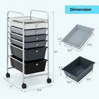 Giantex 6 Storage Drawer Cart Rolling Organizer Cart - Image 3