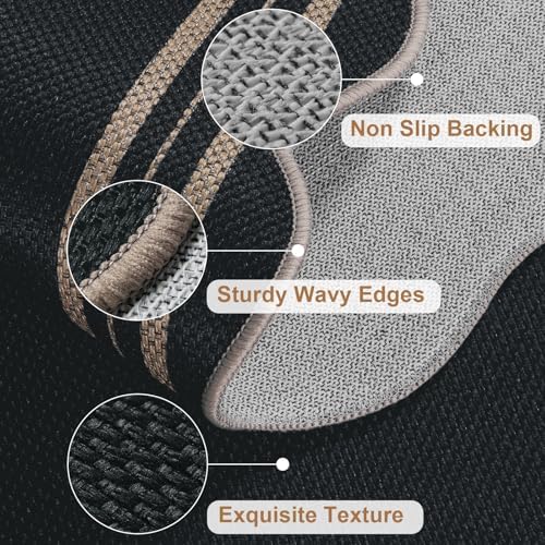 scalloped 2x6 kitchen runner rug, washable rugs for, side view