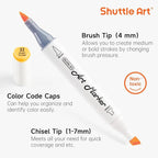 Shuttle Art Pastel Alcohol Markers Brush tip, Dual Tip Brush & Chisel Tip Art - Image 3