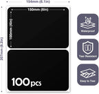 100Pcs Large Black Labels for Storage Bins, 6x4 Inch Removable Labels, Large - Image 2