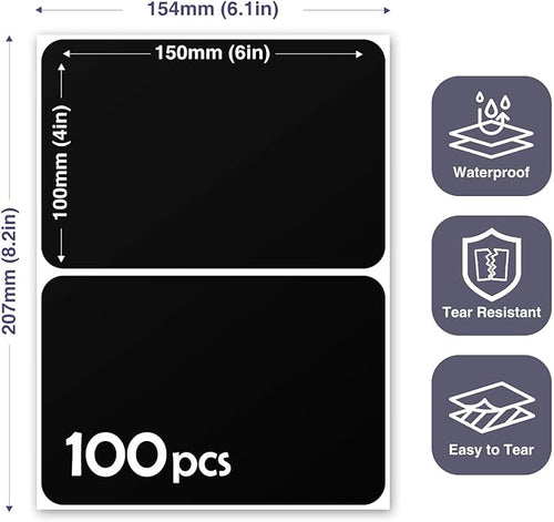 100Pcs Large Black Labels for Storage Bins, 6x4 Inch Removable Labels, Large - Image 2