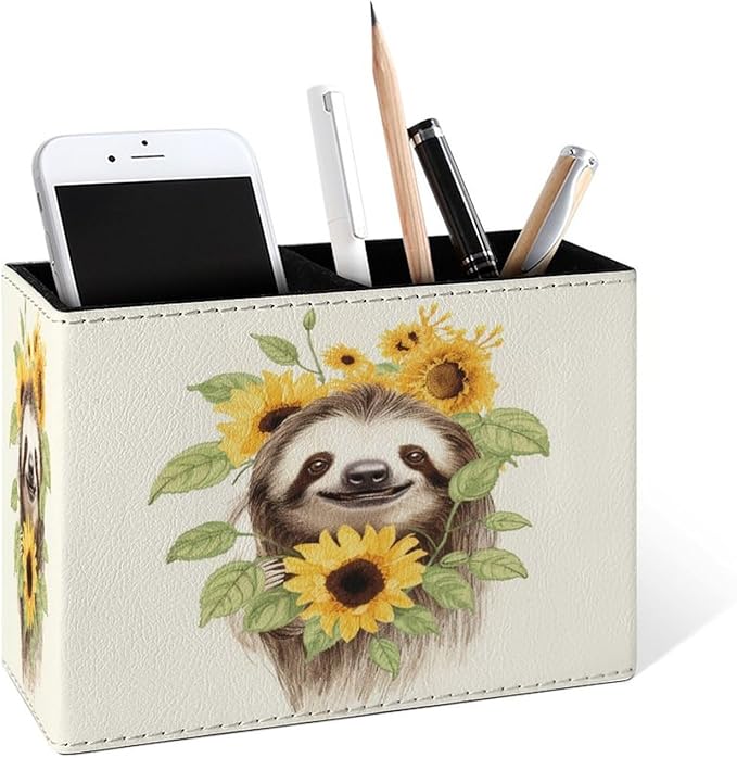 Famame Sloth Sunflower Pencil Holder by Famame