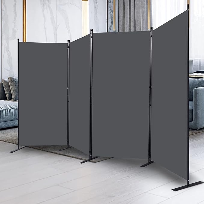 CHOSENM Room Divider, 4 Panel Folding Privacy Screens - Image 7