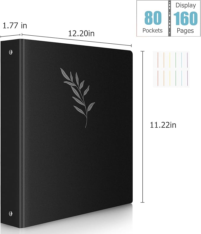 Uquelic 80-Pocket Binder with Plastic Sleeves - Image 4