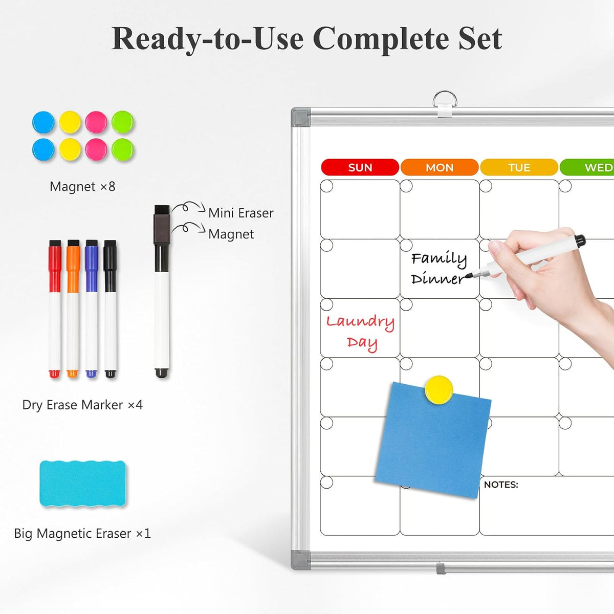 DOLLAR BOSS 36'' x 24'' Magnetic Whiteboard Calendar for wall...