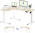 FLEXISPOT L Shaped Standing Desk, 63 x 47 Inch Electric Height Adjustable by FlexiSpot