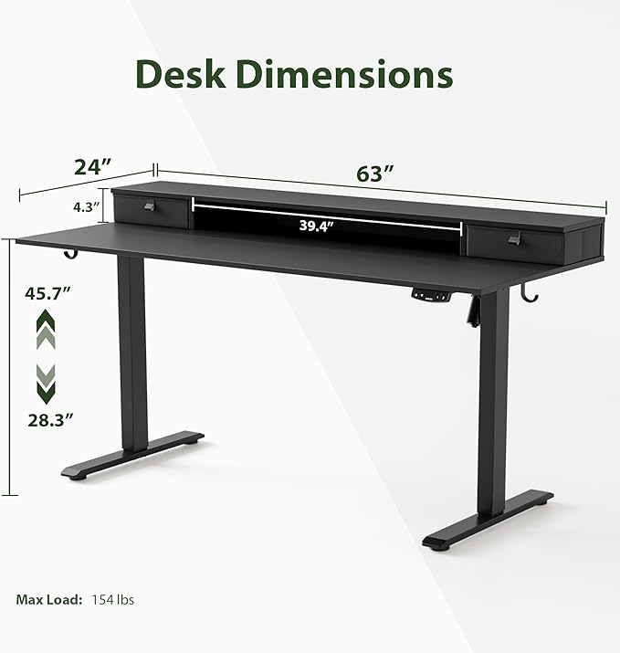 Agilestic 63 x 24 Inches Electric Standing Desk - Image 3