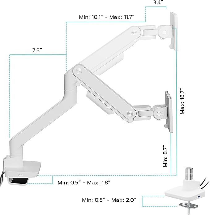 ARES WING Ultrawide Monitor Arms White - Image 8