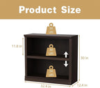 blini 2-Shelf Bookcase Wooden Bookshelves 33in Wide Floor Standing Display - Image 3