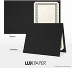 LUXPaper 9.5" x 12" Certificate Holders | Black Linen | 100lb. Cover | 50 Qty - Image 5
