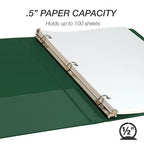 Samsill 0.5 Inch 3 Ring Binder, Made in USA, Economy Round Ring, 100 Sheet - Image 3