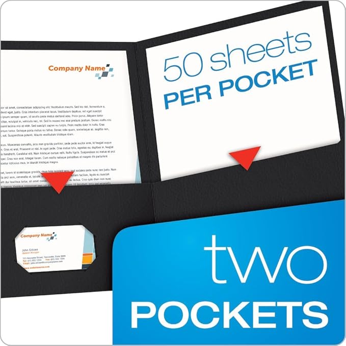 Oxford Twin-Pocket Folders, Textured Paper, Letter Size, Holds 100 Sheets - Image 2