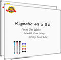 Lockways 48 x 36 Inch White Board 2 Pack | 4 x 3 Dry Erase Boards Magnetic by Lockways