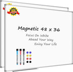 Lockways 48 x 36 Inch White Board 2 Pack | 4 x 3 Dry Erase Boards Magnetic by Lockways
