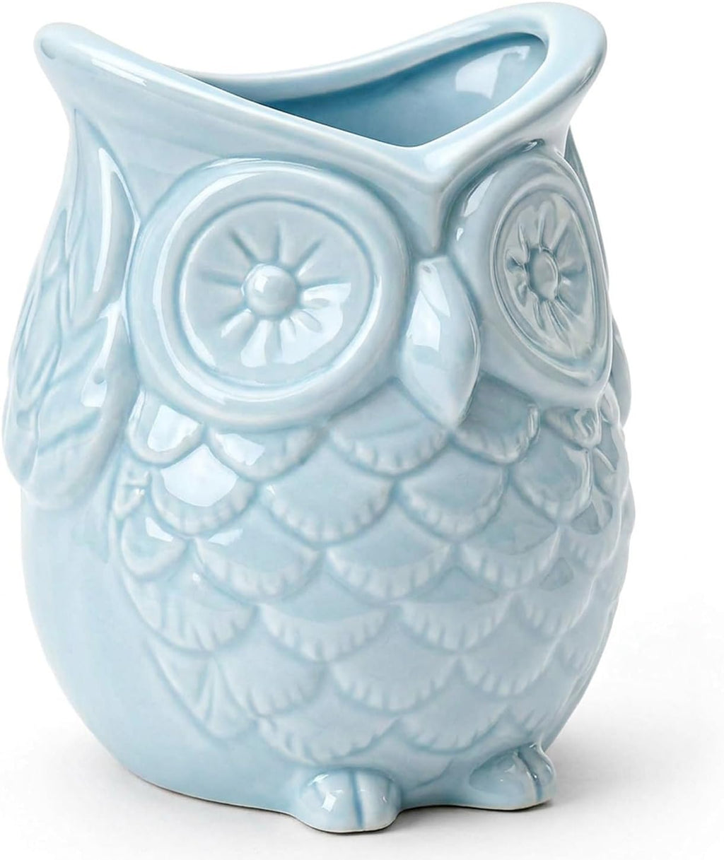 ComSaf Owl Pen Holder, Ceramic Pencil Cup for Office Desk, Teacher Gift | Cute Owl Desk Decor, Teacher Accessories, Classroom Organizer, School Supplies, College Dorm, Small Planter, Graduation Gift
