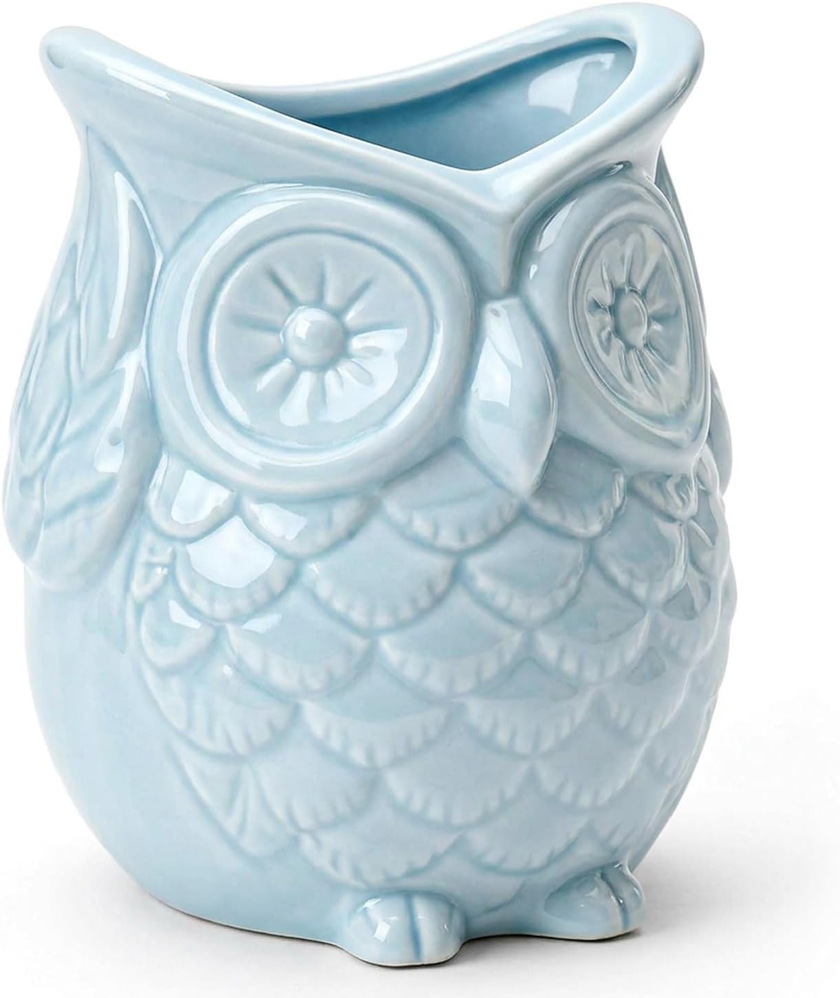 ComSaf Owl Pen Holder, Ceramic Pencil Cup for Office Desk, Teacher Gift | Cute Owl Desk Decor, Teacher Accessories, Classroom Organizer, School Supplies, College Dorm, Small Planter, Graduation Gift