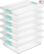 Sterilite 6-Pack Clip Box, Stackable Clear Plastic Bins by Sterilite