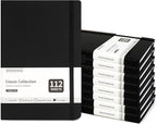 KODAPAGE Black A5 Liend Journal Notebook, 7mm College Ruled Notepad, Journaling by KODAPAGE