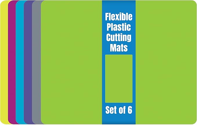Better Kitchen Products Flexible Plastic Cutting Board Mats, 6 Vivid, by BetterKitchenProducts