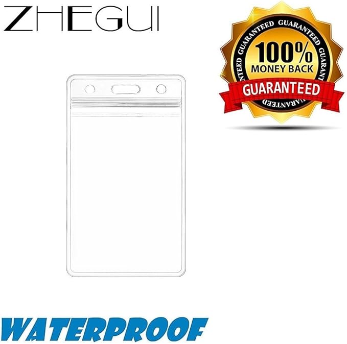 Vertical ID Badge Holder with Clip and Straps Heavy Duty Waterproof Ziplock - Image 8