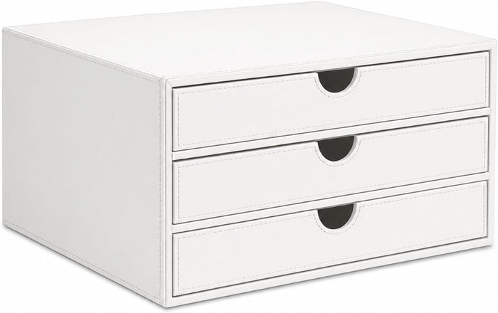 UnionBasic Document Organizer, 3-Drawer File Cabinet Document Storage Box, Office Desktop Filing Organizer, White
