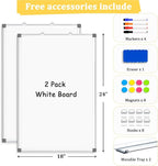 AMUSIGHT 2 Pack Double-Sided Magnetic Whiteboard, Aluminum Frame White Board - Image 4