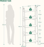 Hzuaneri Ladder Shelf, Bookshelf Bookcase, Freestanding Corner Storage Shelve - Image 2