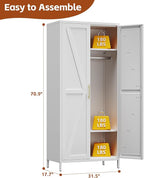 SUPEER Metal Wardrobe Cabinet - Image 2