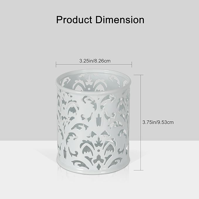 EasyPAG White Pen Holder for Desk, 2 Pack Round Pen Organizer, Brush Holder for - Image 4