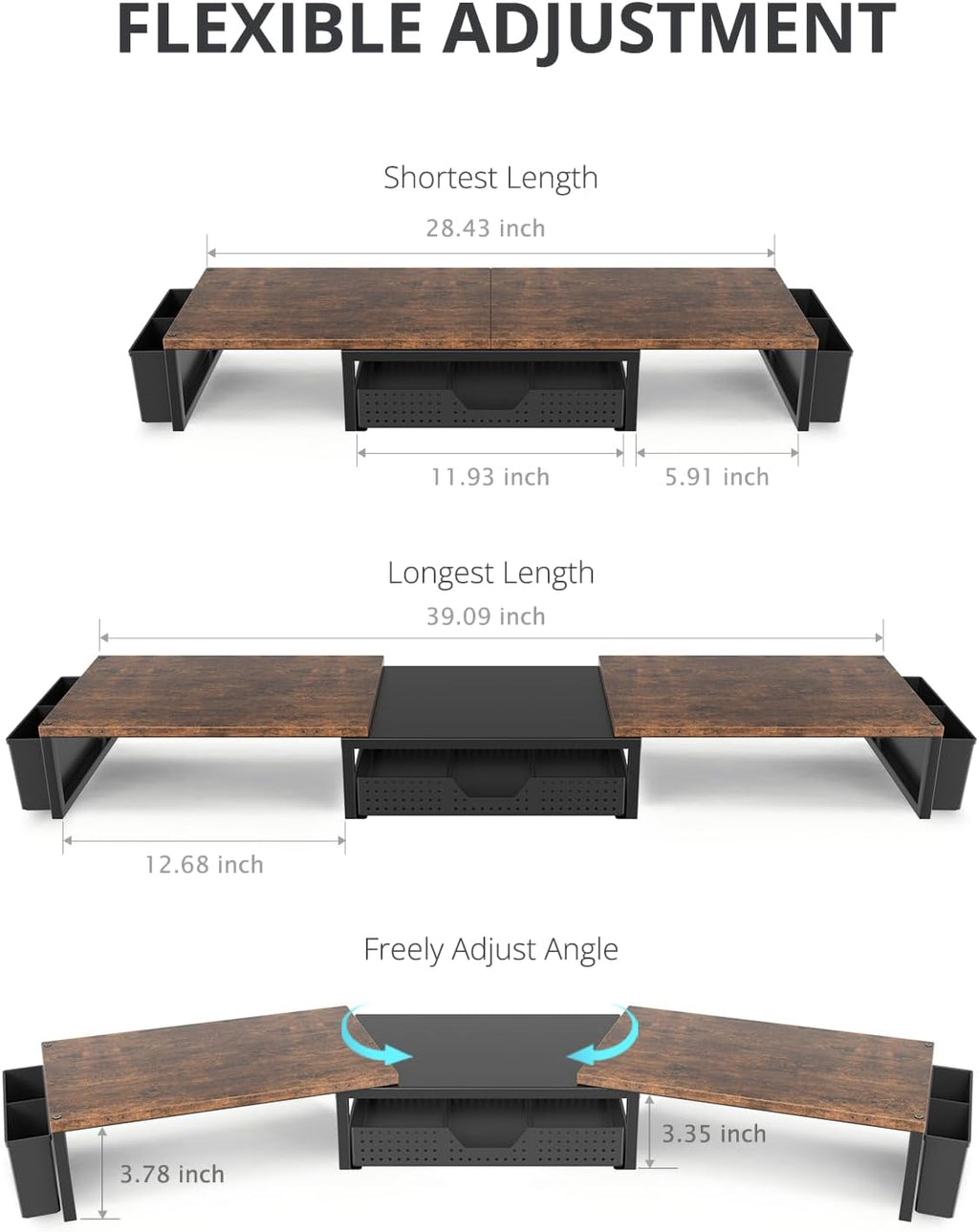 opnice desk organizers and accessories, dual monitor stand on a desk or shelf