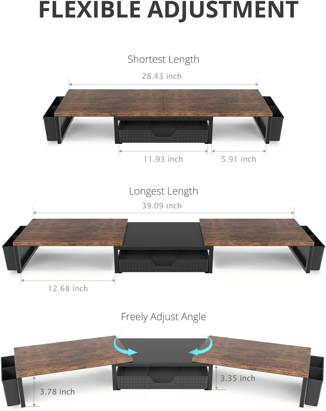 opnice desk organizers and accessories, dual monitor stand on a desk or shelf
