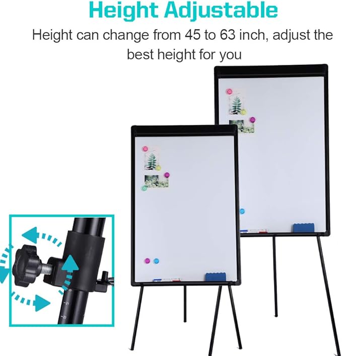 DexBoard 2 Pack Whiteboard Easel 36" x 24" Height Adjustable, Magnetic Dry - Image 2