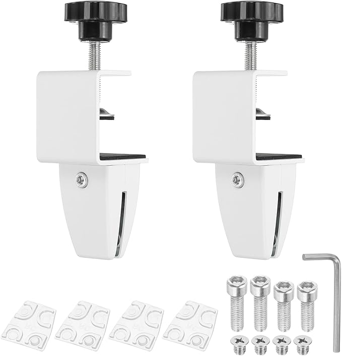 PATIKIL 2 Pcs 1/8" to 1/2" Adjustable Desk Divider Partition Clips, Aluminum by PATIKIL