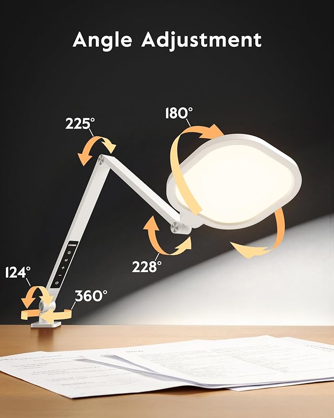 LitONES Led Desk Lamp with Clamp, 1200LM Dimmable Home Office Desktop Light - Image 5