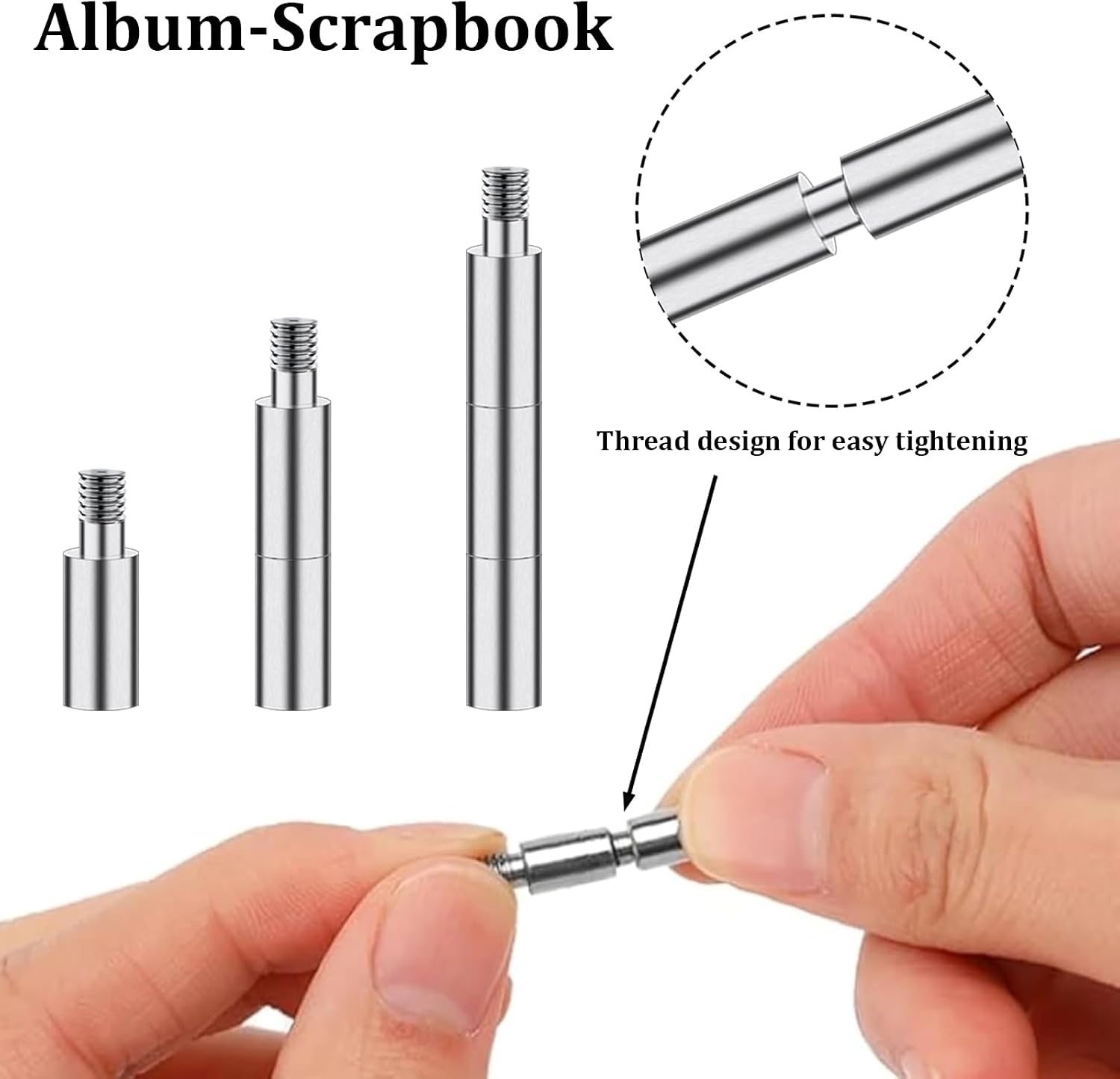 40 Pcs Scrapbook Extension Posts and Screws, Extenders for Photo Albums | Extension Screws, Album Accessories, Binding Replacement, Photo Album Scrapbooking Screws, Craft DIY Refill Pages