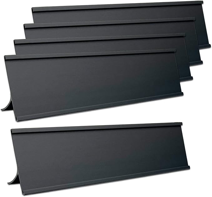 5 Pack 2" x 10" Aluminum Desk Name Plate Holders, Office Business Desk Sign by Unknown