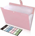 SKYDUE 8 Pockets Expanding File Folders, Accordion Folders, Portable Paper Bill by SKYDUE