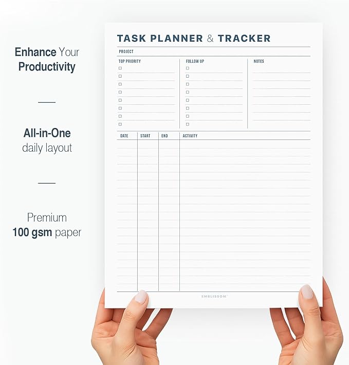 Task Planner & Tracker 8.5 x 11 Tear-Off 70 Sheet Planner Pad – Project - Image 2