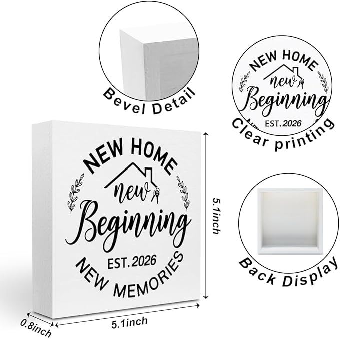 Housewarming Gifts New Home, 2026 House Warming Gifts Wood Box Sign, - Image 2