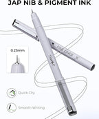 JusArt Fineliner Pens, 0.25mm Ultra Fine Point Pens 01, No Bleed, Waterproof - Image 2