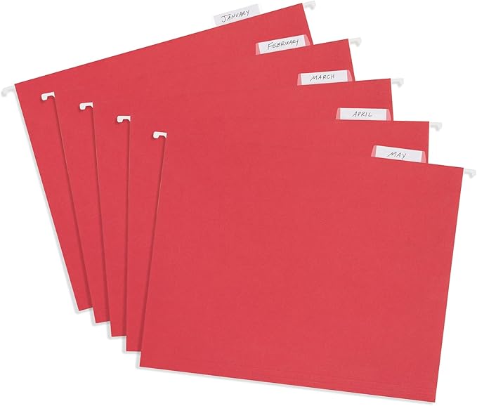 25 Blue Summit Supplies Red Hanging File Folders Letter Size – Durable 11pt - Image 5