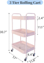 LIWNYRK 3 Tier Pink Rolling Cart - Image 7