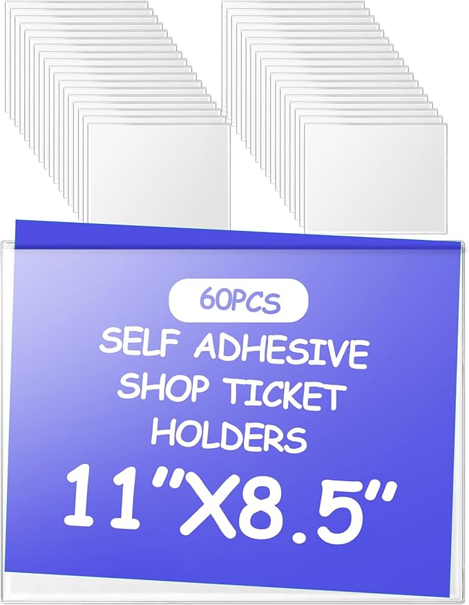 Outus Self Adhesive Shop Ticket Holders Clear Plastic Sleeves Adhesive Pockets by Outus