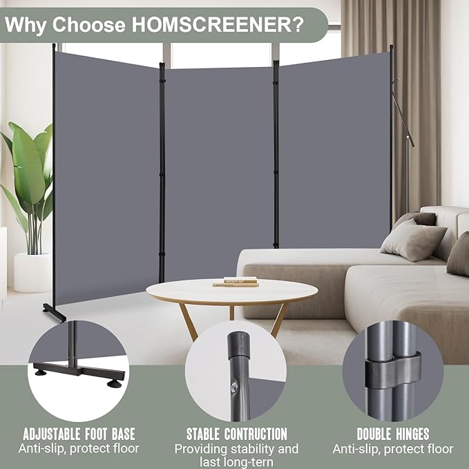 Room Divider 6FT Single Panel Privacy Screen, Portable Room Partitions and - Image 2