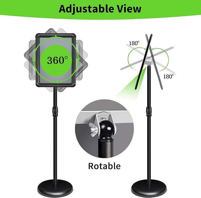 INNOVSIGN 6Packs Adjustable Pedestal Sign Holder Stand 8.5''x11'', Floor - Image 4